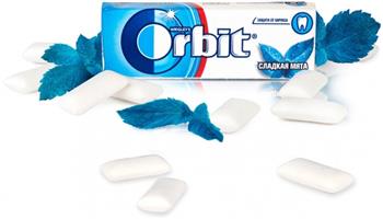 Жувальна гумка Orbit Sweet Mint / Орбіт Солодка м'ята подушечки №10