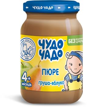 Пюре дитяче (6+) фруктове Чудо-Чадо Груша-яблуко без цукру, 170г