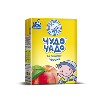 Сік Чудо-Чадо "Персик" з м'якоттю, цукром та віт. С 200мл (з 4міс.)