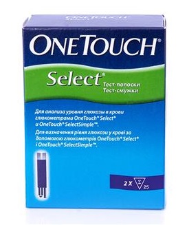 Глюко-тест смужки One Touch Select / Ван Тач Селект №50