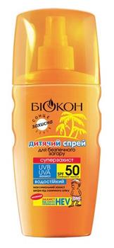 Спрей дитячий для безпечної засмаги Суперзахист SPF50 160мл (Біокон)