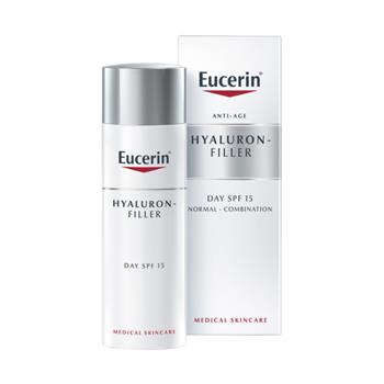 Крем для обличчя денний Eucerin Hyaluron-Filler + 3x Effect SPF15 легкий проти зморшок для нормальної та комбінованої шкіри (63924), 50мл