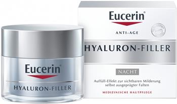 Крем для обличчя нічний Eucerin Hyaluron-Filler + 3x Effect проти зморшок для всіх типів шкіри (63486), 50мл