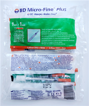 Шприц інсуліновий BD Micro-Fine Plus 1 мл U40 голка 30G (0,30x8мм) №10 (арт.320911) (Мікро-Файн Плюс)