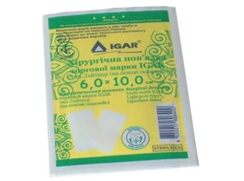 Пластир (хірургічна пов'язка) Лайтпор бактеріцидний 6х10см (Ігар)