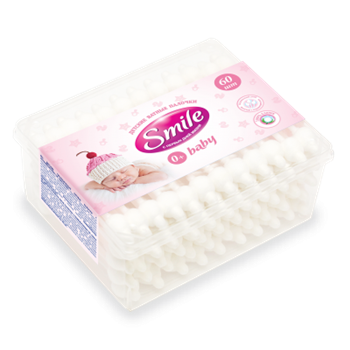 Ватні палички Smile Baby, з обмежувачем №60 (Смайл)