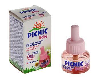 Рідина для фумігатора Picnic Baby / Пікнік дитяча від комарів 45 ночей з ромашкою 30мл