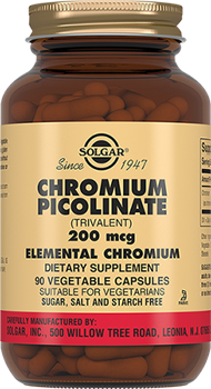 Хрому піколінат Solgar (Chromium Picolinate) 200мкг, капс. №90 (Солгар)