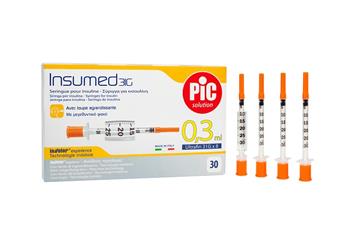 Шприц інсуліновий 1мл Insumed U-100 30G (0,3х8мм) №30