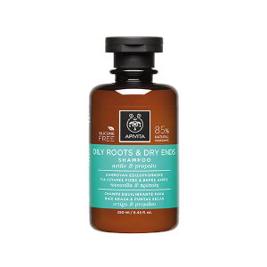 Шампунь Apivita / Апівіта для волосся з жирним корінням і сухими кінчиками Кропива і Прополіс 250мл