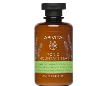 Гель для душу Apivita Гірський Чай, з ефірними оліями, тонізуючий, 250мл / Апівіта