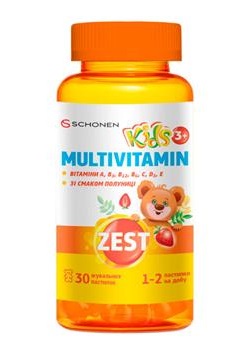 Мультивітамін Зест Кідс / ZEST Kids, пастилки жувальні №30