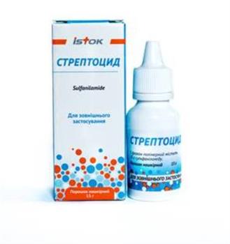 Стрептоцид порошок нашкірний по 15г фл.
