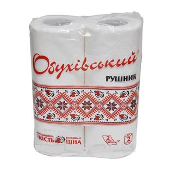 Рушники паперові "Обухiвській рушник", двошарові, №2 рулони в уп.