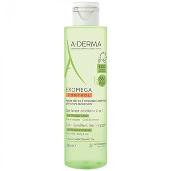 Гель-емолент 2в1 A-Derma Exomega Control, для шкіри, схильної до атопічного дерматиту, 200мл / А-Дерма Екзомега контрол