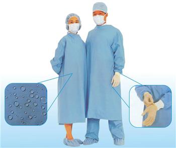 Халат "103" медичний (хірургічний), стер. р.50-52 (L) на липучці та зав'язках, д.125см