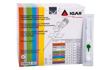 Катетер внутрішньовенний Унофлон з портом та крильцями G24 (Ігар)