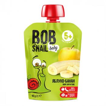Пюре дитяче (5+) фруктове BOB Snail "Яблуко-банан", 90г