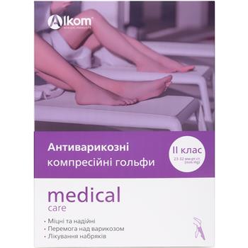 Гольфи антиварикозні компресійні з відкритим миском 2 клас (23-32мм) р.3, бежеві, Алком / арт.00102