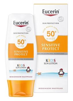 Гель-крем сонцезахисний Eucerin Sun Protection SPF50+ Sensitive Protect Kids ультралегкий для дітей від 3-х місяців (63040), 200мл