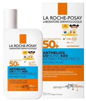 Флюїд для дітей La Roche Posay Anthelios UVMune 400 Dermo-Pediatrics SPF50+ сонцезахисний легкий для чутливої шкіри, 50мл / Ля Рош-Позе