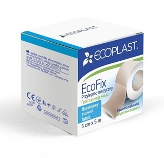 Пластир медичний Ecoplast EcoFix на тканій основі 5см х5м / Екопласт ЕкоФікс