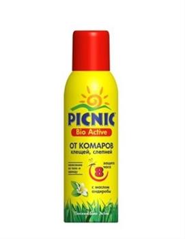 Аерозоль Picnic Bio Active 5в1, від літаючих комах та кліщів, 125мл