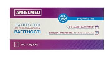 Тест-смужка Angelmed для ранньої діагностики вагітності по сечі №1 / з 1-го дня затримки