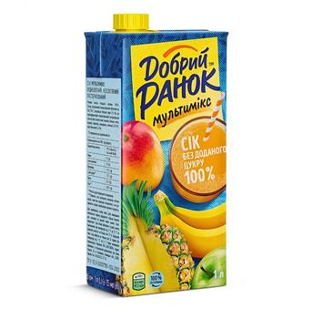 Сік Мультифруктовий "Мультімікс" неосвітлений "Добрий Ранок", 1л