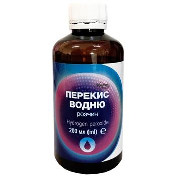 Перекис водню Solution Pharm, р-н гігієнічний, 200мл фл.