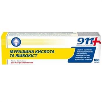 Гель-бальзам для тіла з мурашиною кислотою та живокостом розігріваючий "911 Ваша служба порятунку", 100мл туба