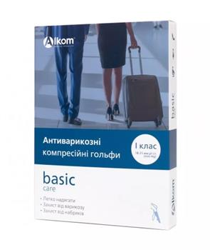 Гольфи антиварикозні компресійні із закритим миском 1 клас (18-21мм) р.3, чорні, Алком / арт.00111