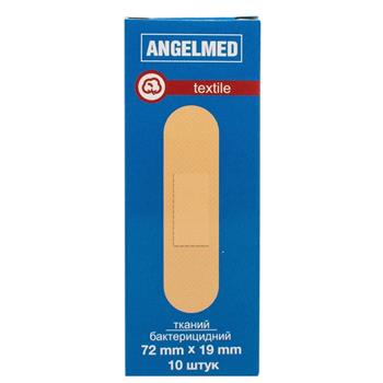 Пластир мед. Angelmed бактерицидний на тканинній основі 72мм х 19мм №10