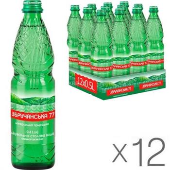 Вода мінеральна Збручанська 77 сильногазована 0,5л скло