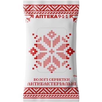 Серветки вологі 911 Антибактериальні №15