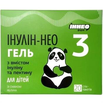 Інулін-НЕО 3 гель д/перор. заст. для дітей зі смаком яблука по 10г №20 у стік-пакетах