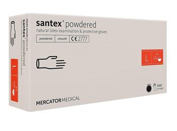 Рукавички Santex Powdered, латексні оглядові припудрені захисні н/с р.L, пар. №50