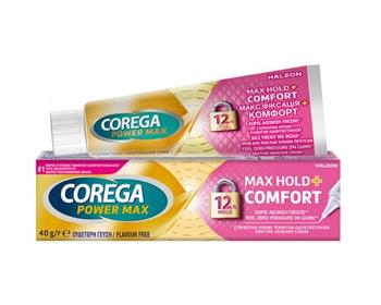 Крем Корега (Corega) для фіксації зубних протезів МАКС фіксація + Комфорт, 40г