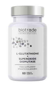 Антиоксидантний комплекс Biotrade L-Glutathione + Superoxide Dismutase для омолодження та проти пігментації табл. №60