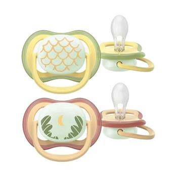 Пустушка силіконова Avent Ultra Air Nighttime (0-6м) ортодонтична арт.SCF376/27 №2 у футлярі для стерилізації