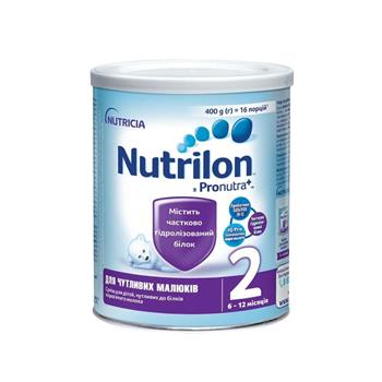 Суміш суха молочна Nutrilon 2 для чутливих малюків від 6 до 12 місяців, 400г
