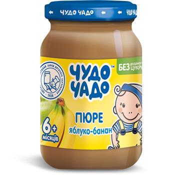 Пюре дитяче (6+) фруктове Чудо-Чадо Яблуко-банан без цукру, 170г