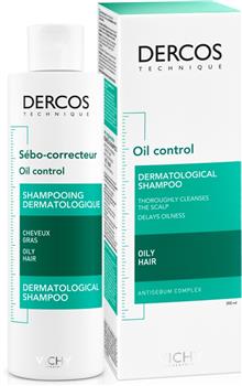 Шампунь Vichy Dercos себорегулюючий, догляд для жирного волосся, 200мл / Віши Деркос