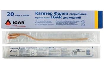 Катетер Фолея 2-х ходовий Fr18-30мл (Ігар)
