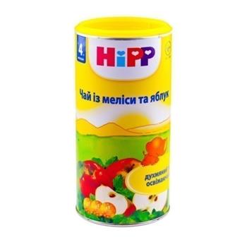Чай Hipp дитячий (4+) з меліси та яблук, сухий швидкорозчинний напій, 200г