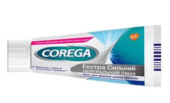 Крем для фіксації зубних протезів Корега Екстра Сильний нейтральний смак, 40г