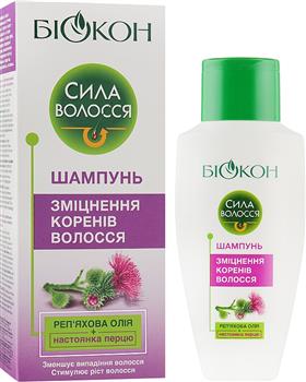 Шампунь Біокон Сила Волосся, зміцнення коренів волосся, 215мл