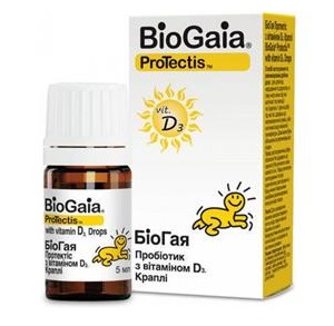 Біогая Протектіс з вітаміном Dз, дитячі краплі 5мл фл.