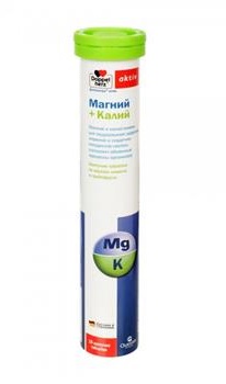 Магній + Калій, зі смаком лимона і грейпфрута Doppel Herz, табл. шипучі №15 (Доппельгерц актив)