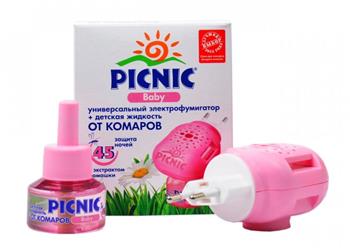 Електрофумігатор Picnic Baby з рідиною від комарів з ароматом ромашки, 30мл / Пікнік